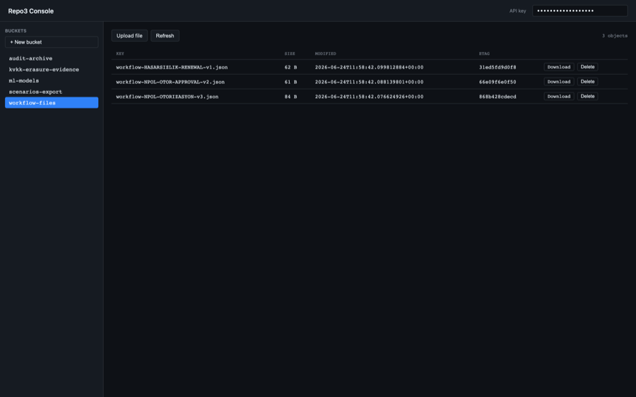 Repo3 web console